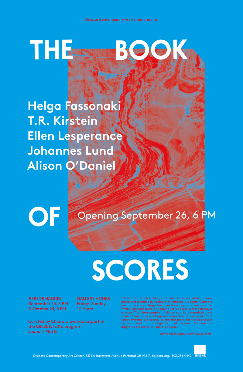The Book of Scores, Helga Fassonaki, Tobias Kirstein, Ellen Lesperance, Johannes Lund, Alison O’Daniel
